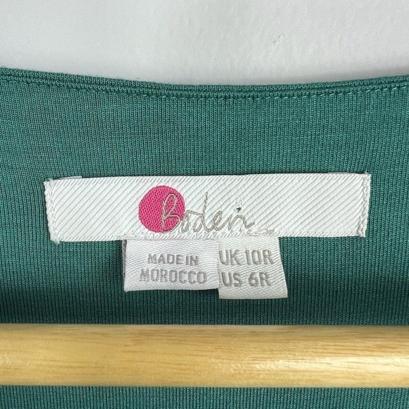 Boden Woodland Green Kassidy Surplice Midi Dress 6 Short Sleeve V Neck - Picture 8 of 12